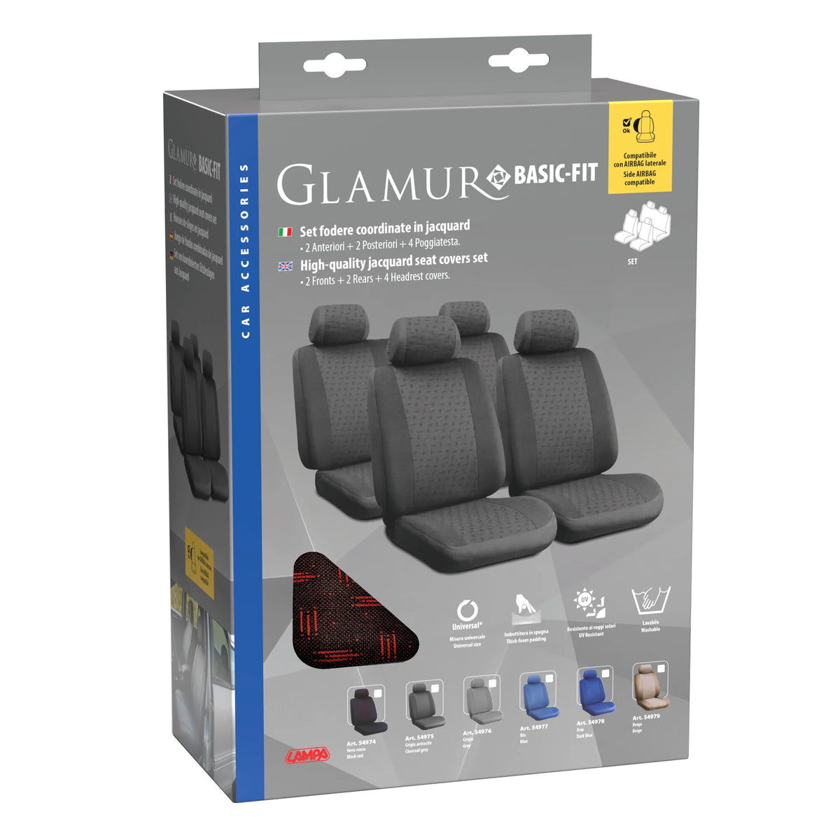 La confezione di Glamur Basic-Fit, set fodere coordinate in jacquard