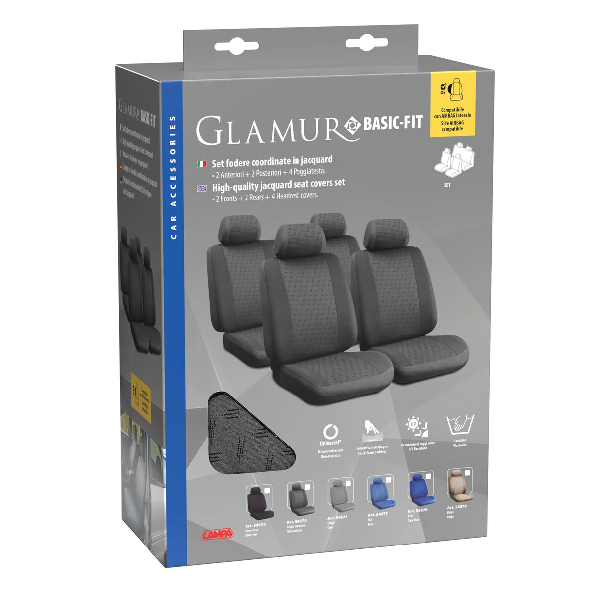 La confezione di Glamur Basic-Fit, set fodere coordinate in jacquard