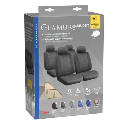La confezione di Glamur Basic-Fit, set fodere coordinate in jacquard