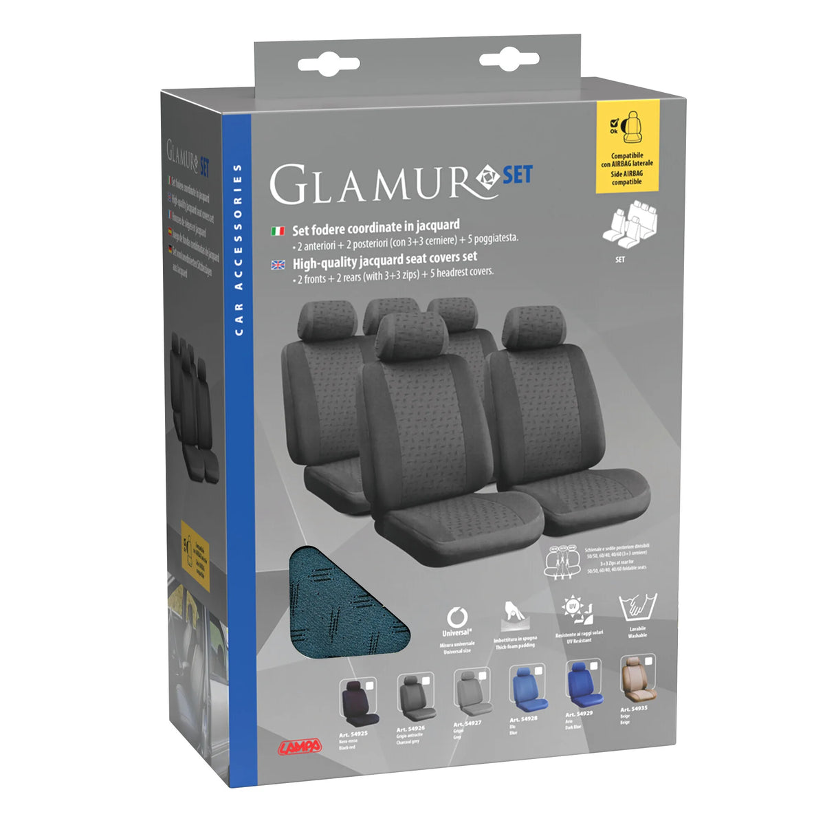 La confezione di Glamur, set fodere coordinate in jacquard