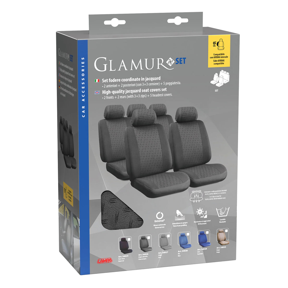 La confezione di Glamur, set fodere coordinate in jacquard
