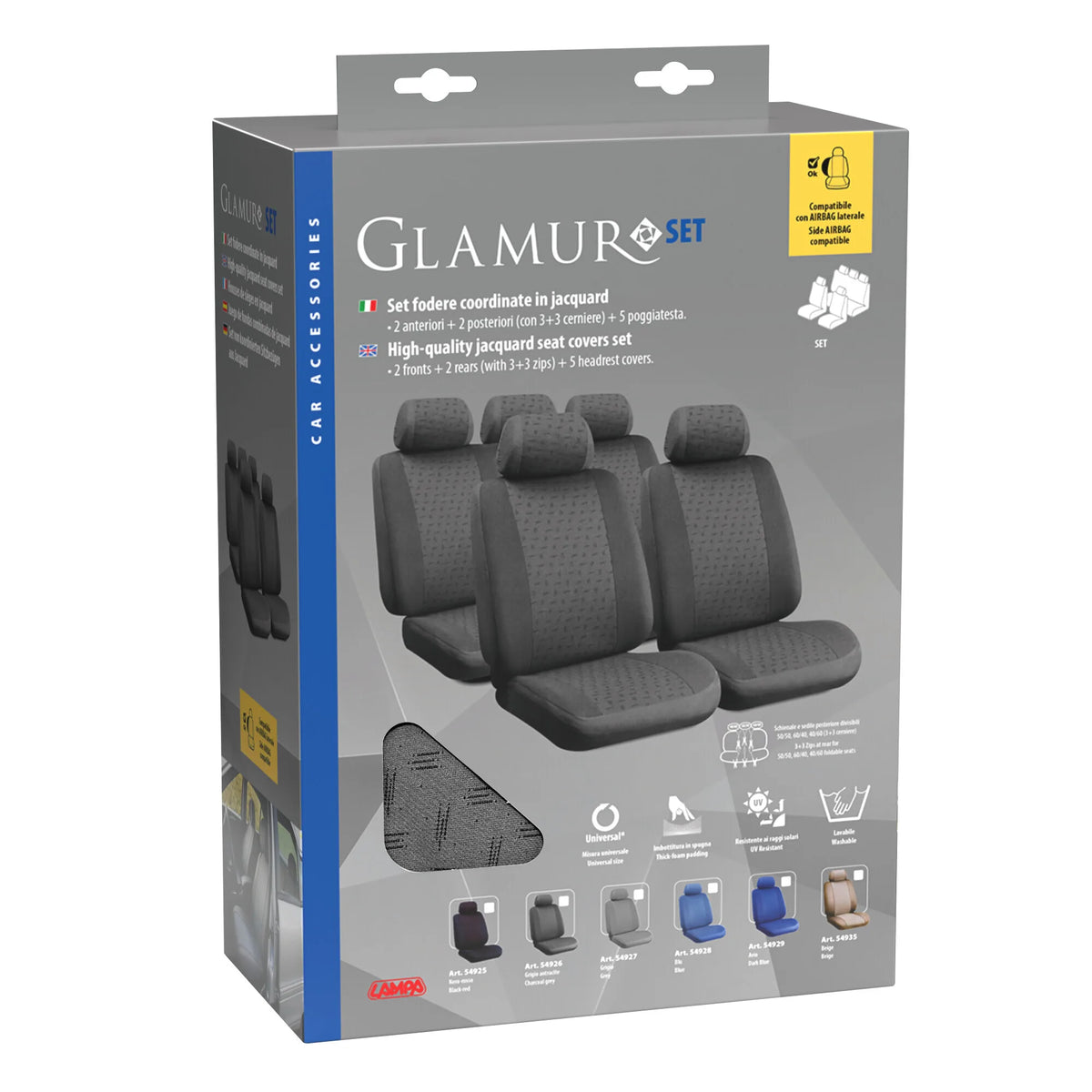 La confezione di Glamur, set fodere coordinate in jacquard