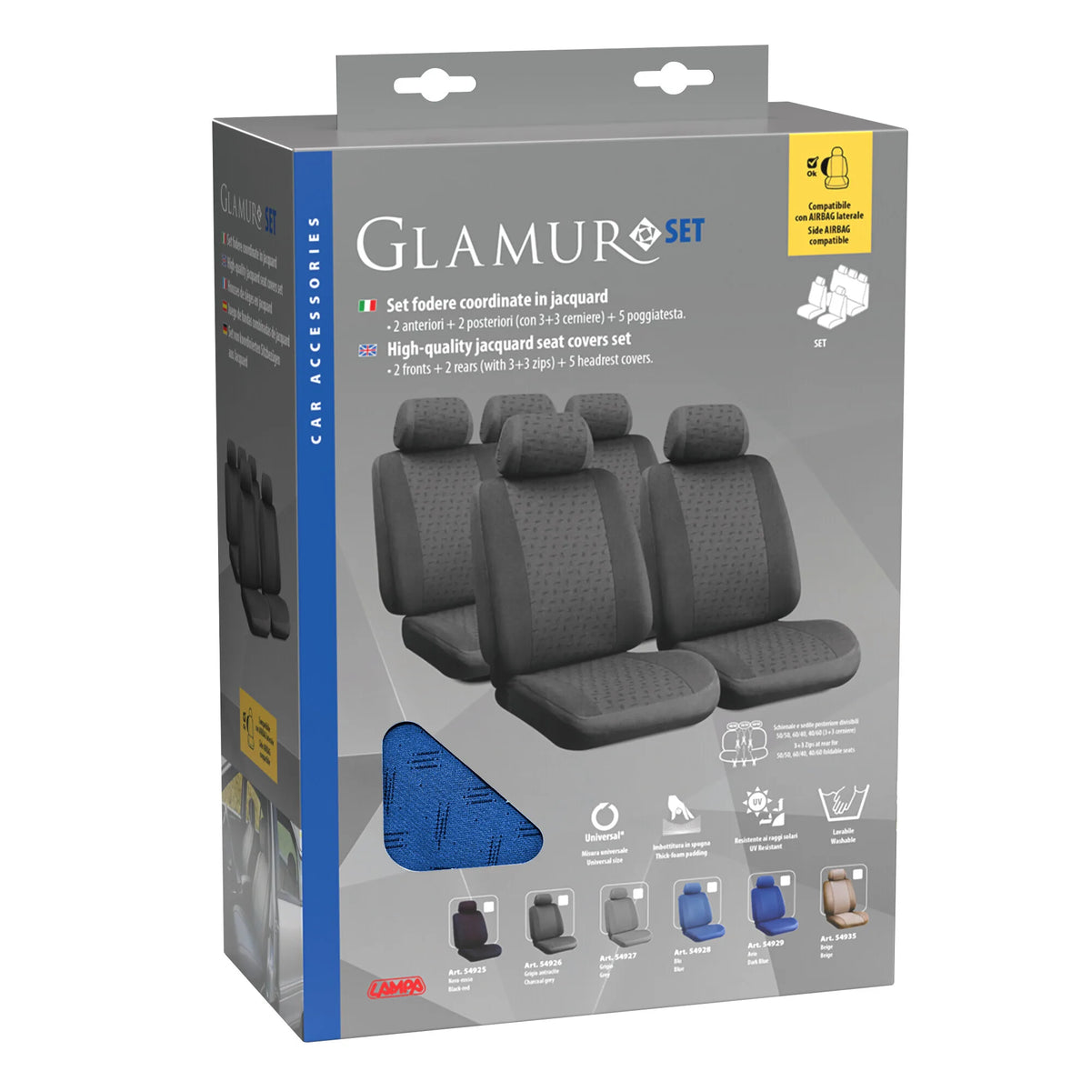 La confezione di Glamur, set fodere coordinate in jacquard