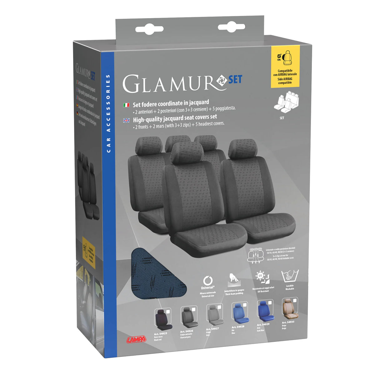 La confezione di Glamur, set fodere coordinate in jacquard