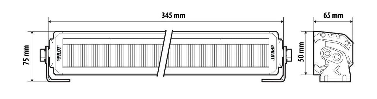 Disegno tecnico quotato di Glare Blade-30, barra multifunzione a Led - 12/24V, con le misure