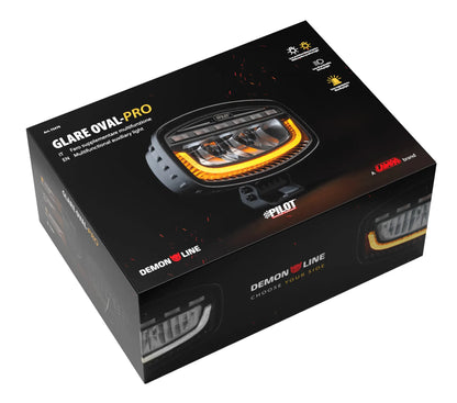 La confezione di Glare Oval-Pro, faro supplementare multifunzione