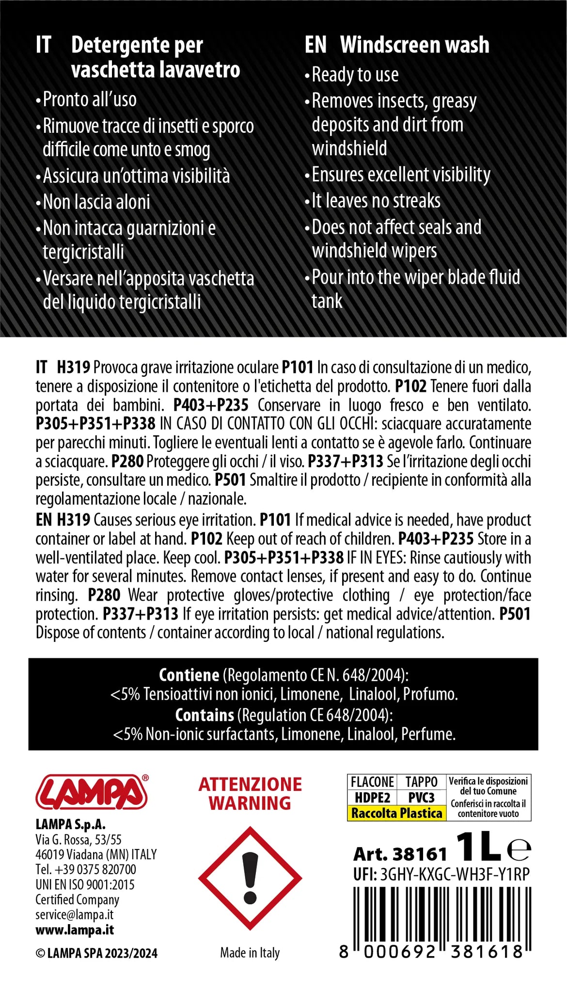 La confezione di Gran-Pree, liquido detergente cristalli (-20°C), vista 2