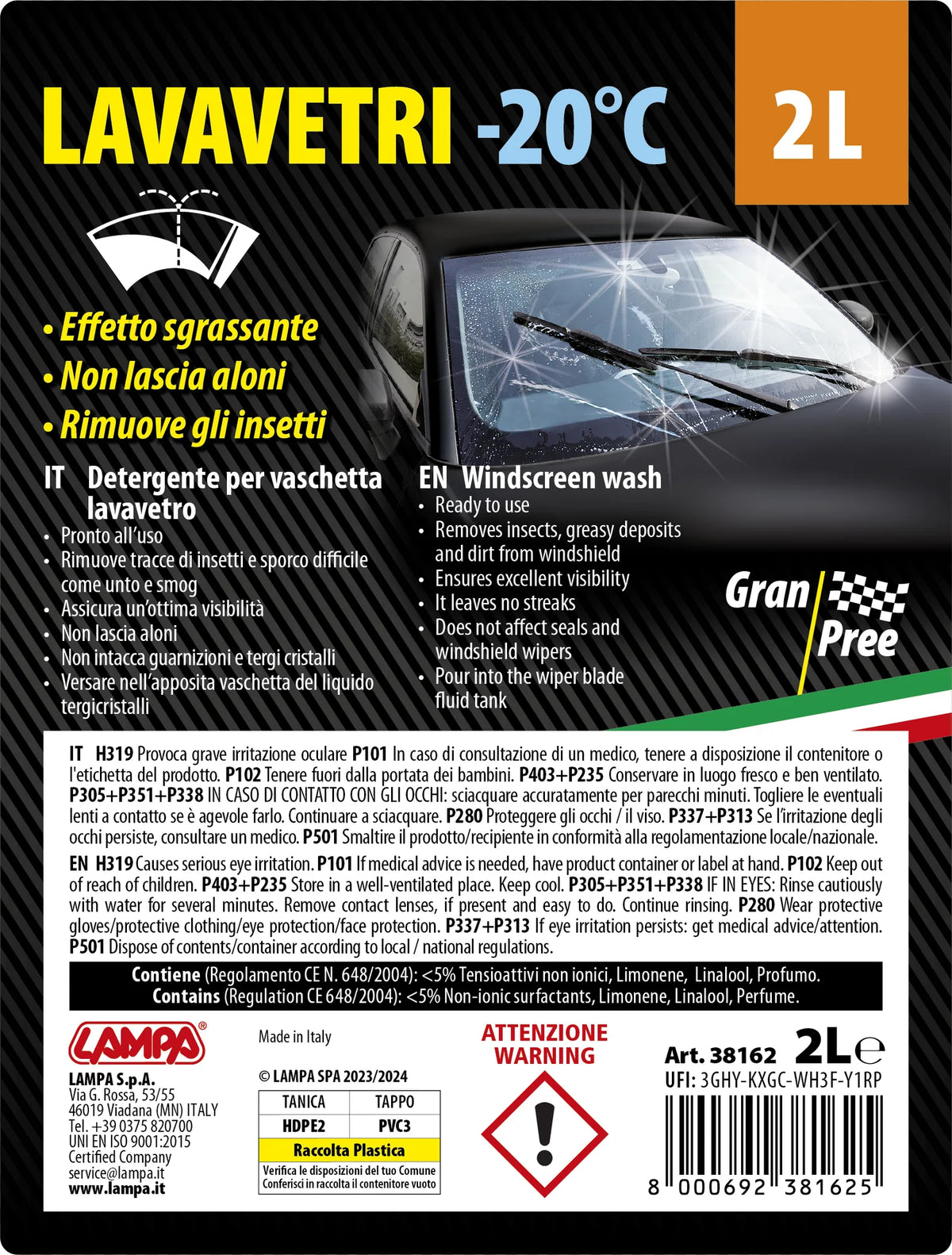 La confezione di Gran-Pree, liquido detergente cristalli (-20°C), vista 3