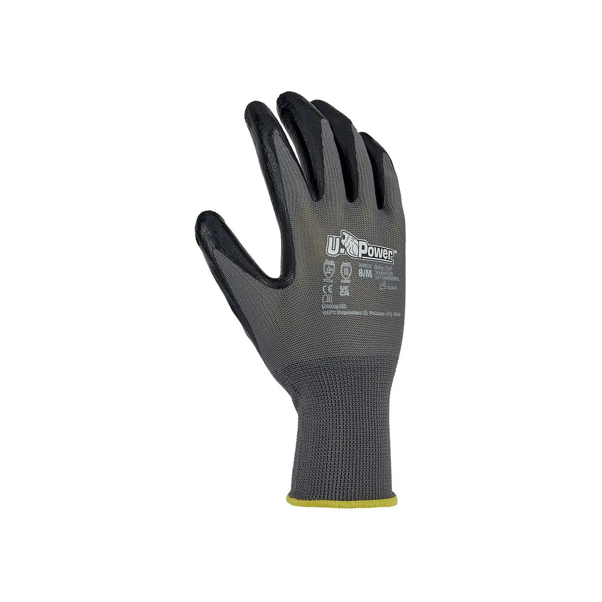 Guanti da lavoro per rischi meccanici U-Power VALZER Grey/Black