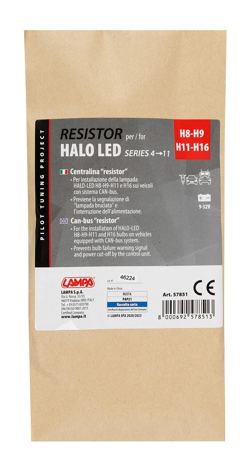 La confezione di Halo Led Serie 4/11 - Centralina Resistor, 9/32V, vista 3