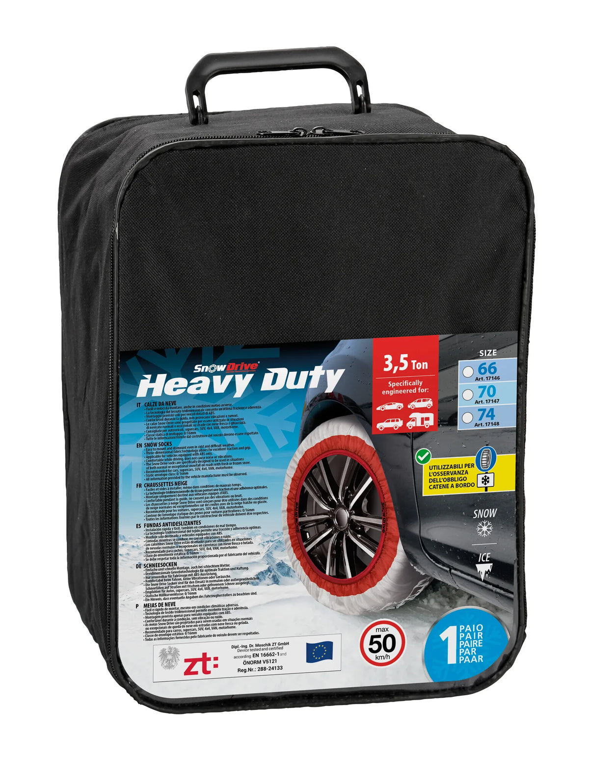 La confezione di Heavy Duty, coppia calze da neve per Maxi SUV e furgoni