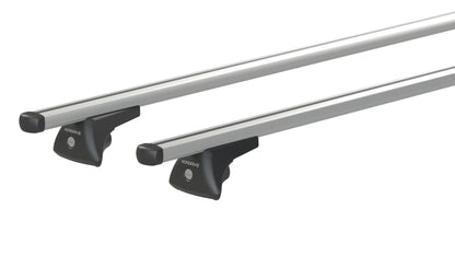 Helio In-Rail, set completo barre portatutto in alluminio su fondo bianco, vista 4