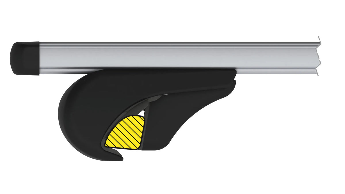 Disegno tecnico quotato di Helio Rail, set completo barre portatutto in alluminio, con le misure, vista 2