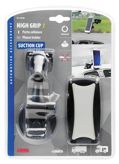 La confezione di High Grip 1, portatelefono a ventosa