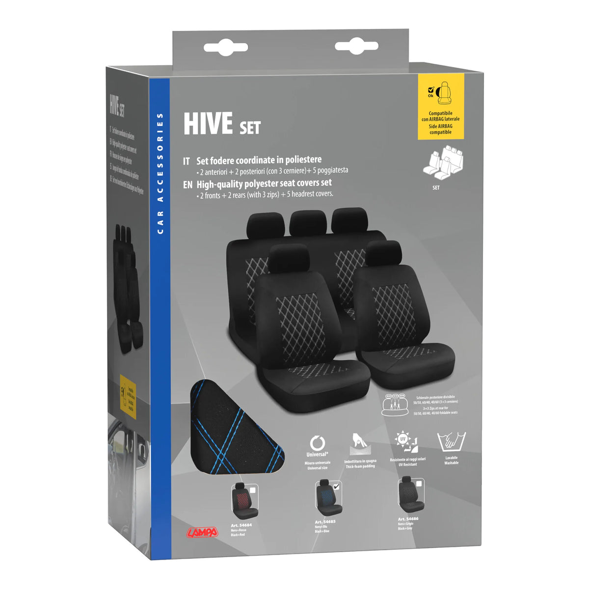 La confezione di Hive, set fodere coordinate - Nero/Grigio