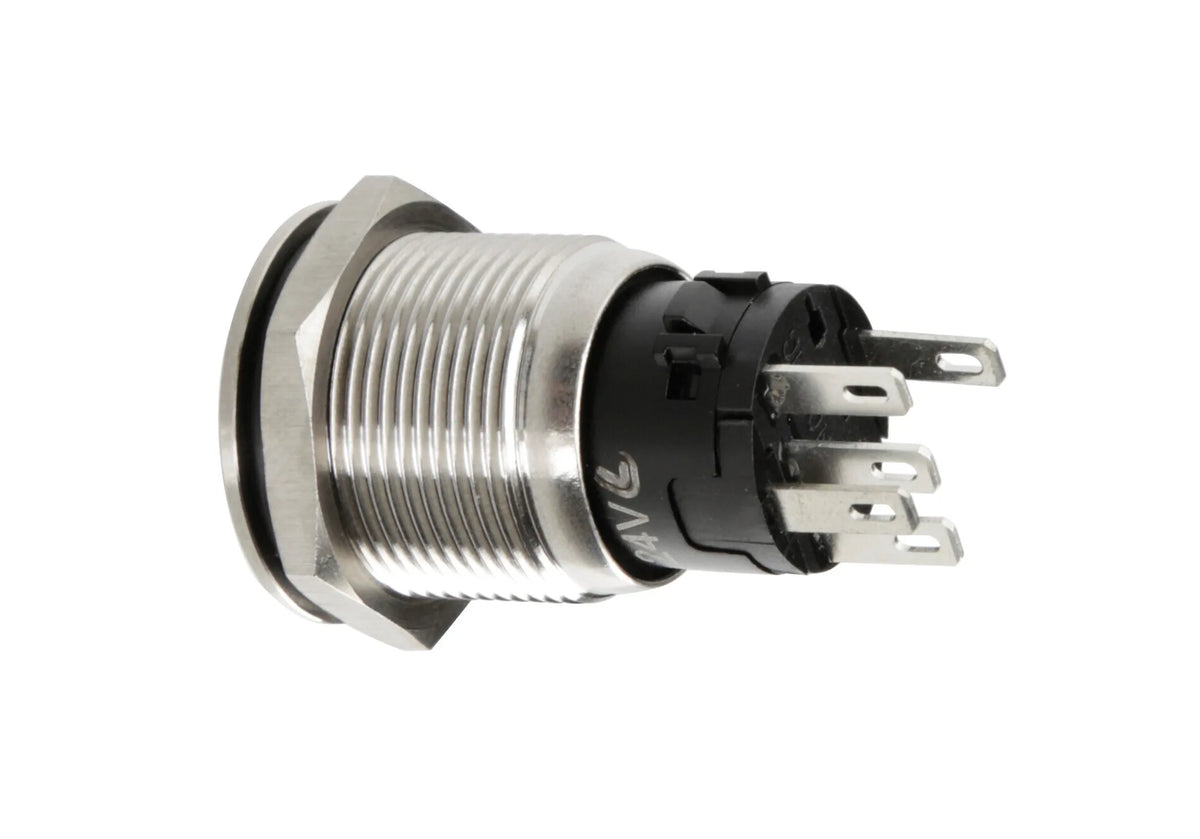 Interruttore a pulsante con spia a Led, 12/24V — impermeabile IP65