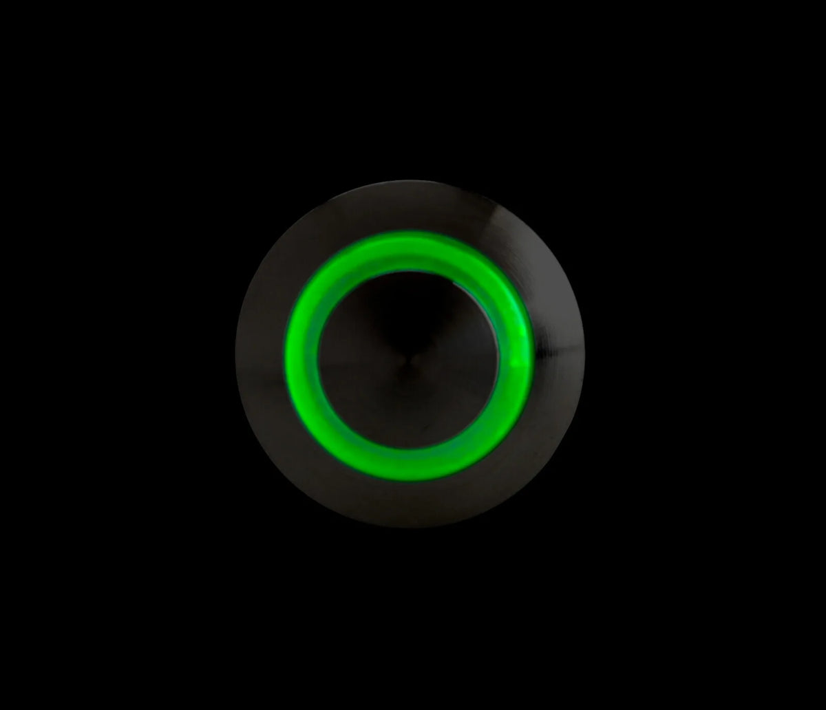 Interruttore a pulsante con spia a Led, 12/24V su fondo bianco, vista 8