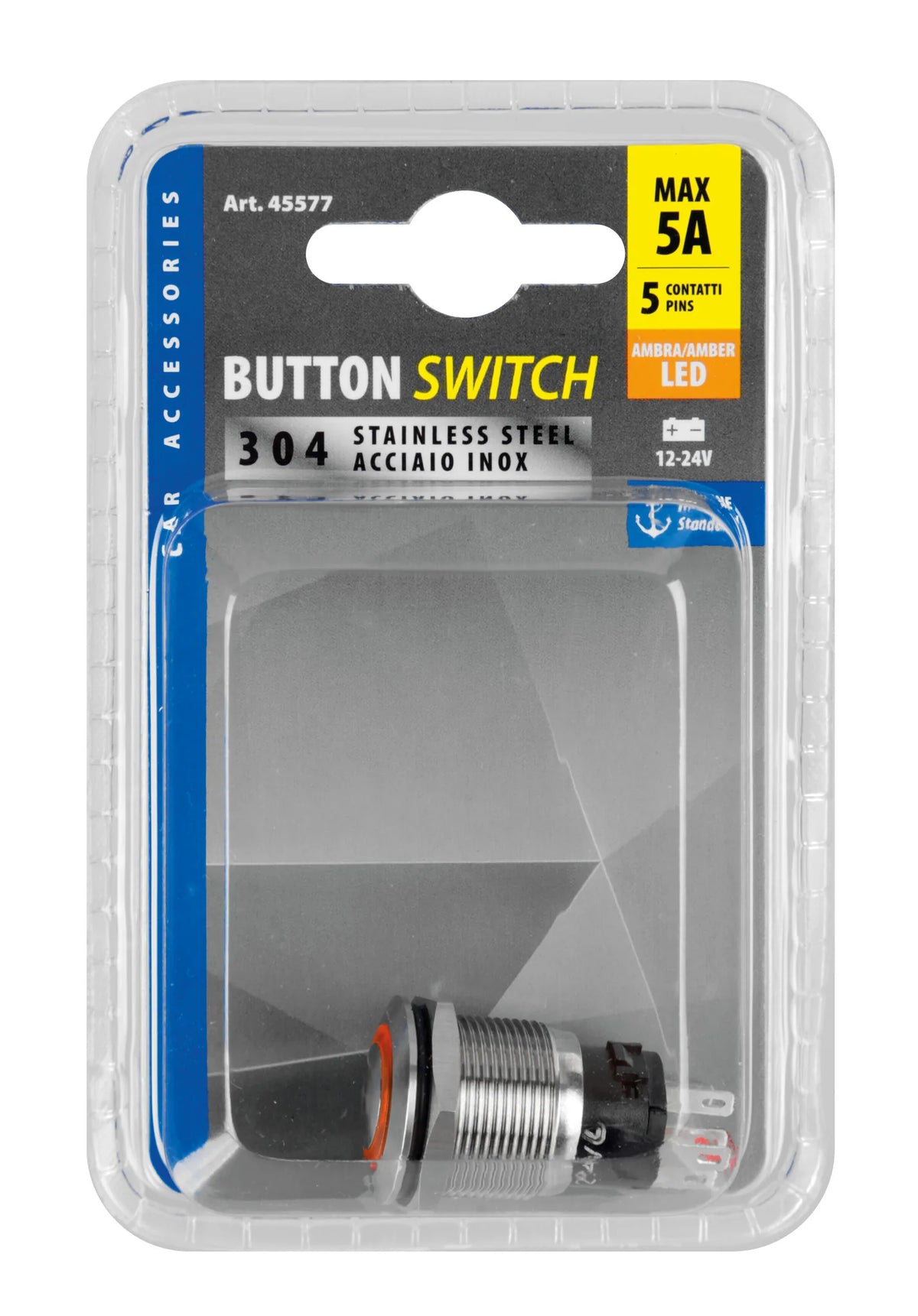 La confezione di Interruttore a pulsante con spia a Led, 12/24V, vista 4