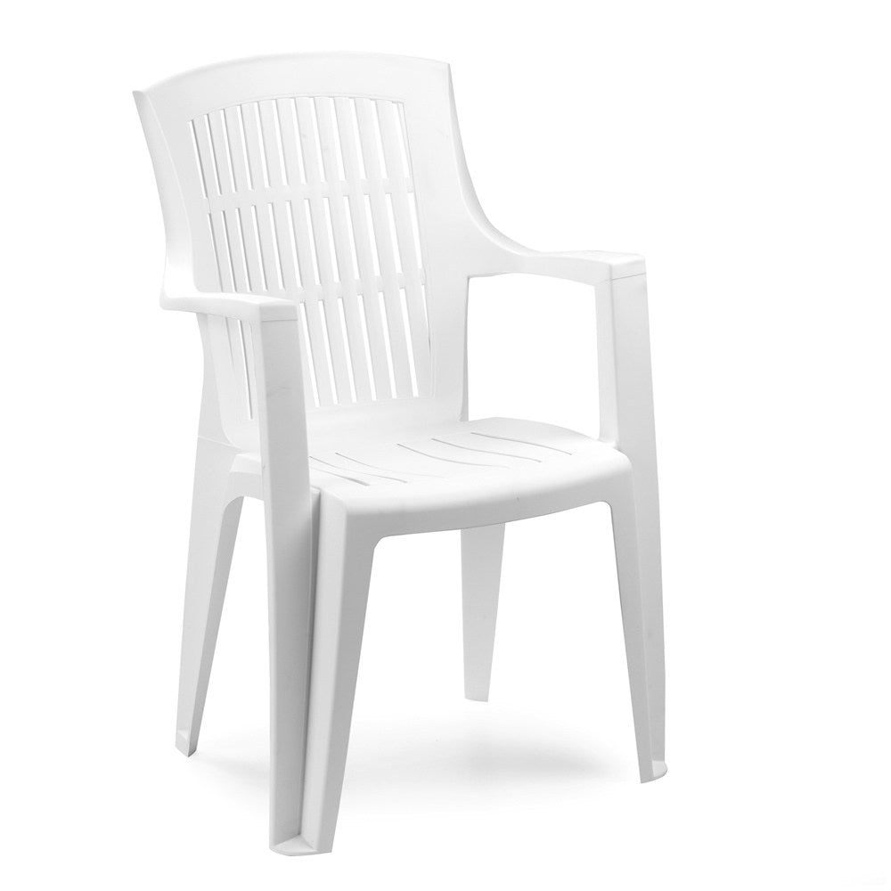 Poltrona Giardino Impilabile ARPA Linea Elegance - Schienale Alto, Polipropilene - Leggera cm 60x62x89h