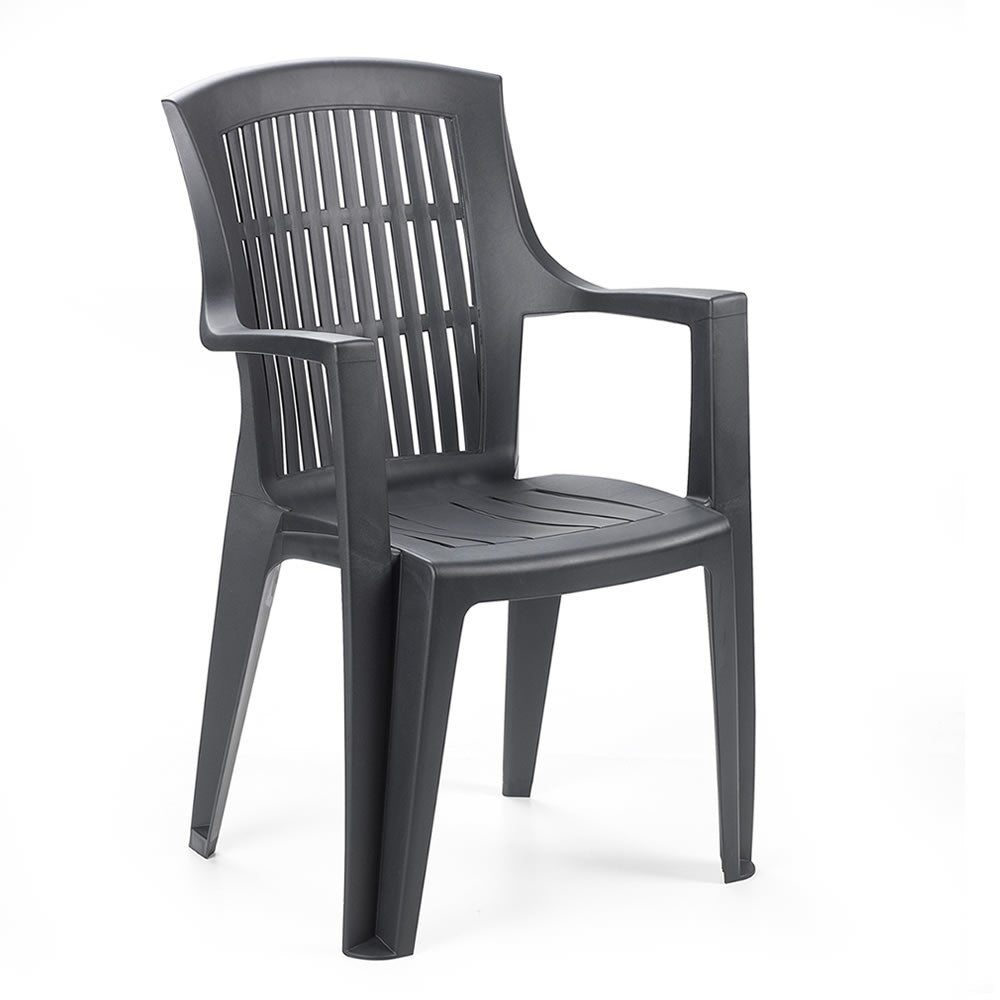 Poltrona Giardino Impilabile ARPA Linea Elegance - Schienale Alto, Polipropilene - Leggera cm 60x62x89h