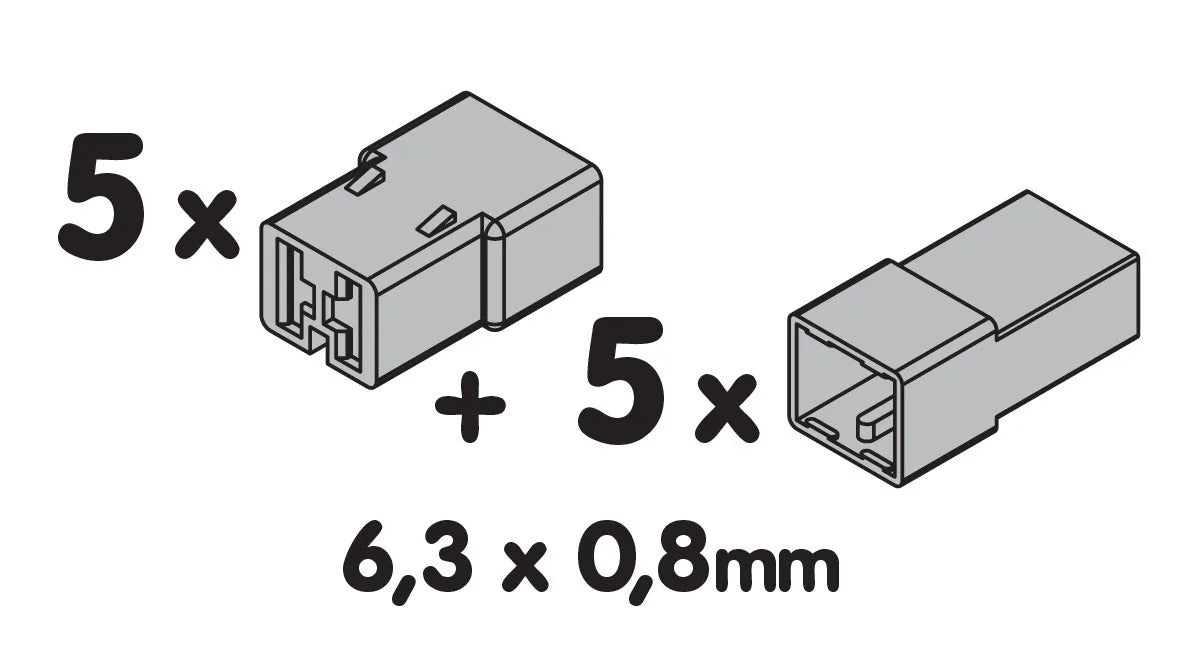 Disegno tecnico quotato di Kit 10 connettori rapidi a 2 vie per terminali non isolati, con le misure, vista 2