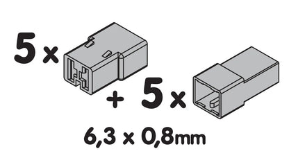 Disegno tecnico quotato di Kit 10 connettori rapidi a 2 vie per terminali non isolati, con le misure, vista 2
