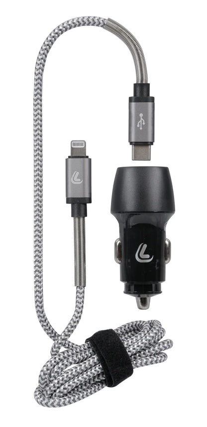 Kit 2 in 1 Lightning Pro - PD / QC 3.0 - 18W — usb A: 5V 3A / 9V 2A / 12V 1.5A - Qualcomm 3.0 e ricarica veloce universale