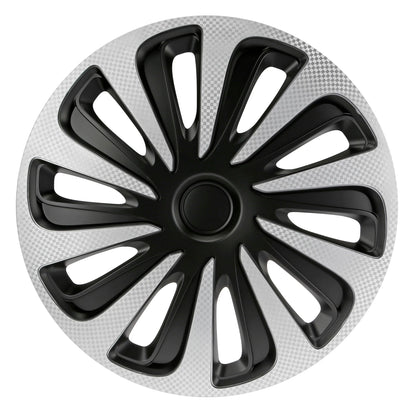Kojin Carbon Silver-Black, copricerchio - Ø su fondo bianco, vista 2