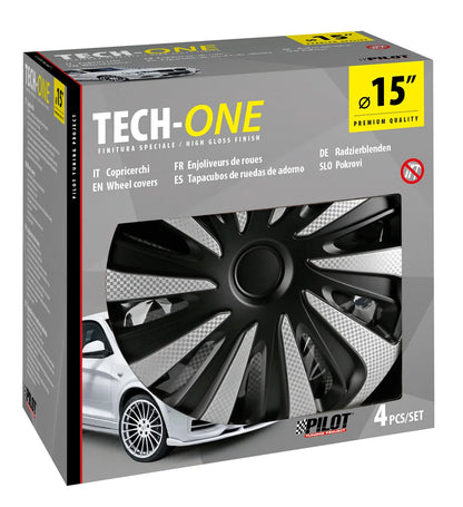 La confezione di Kojin Carbon Silver-Black - Set 4 copricerchi - Ø, vista 3