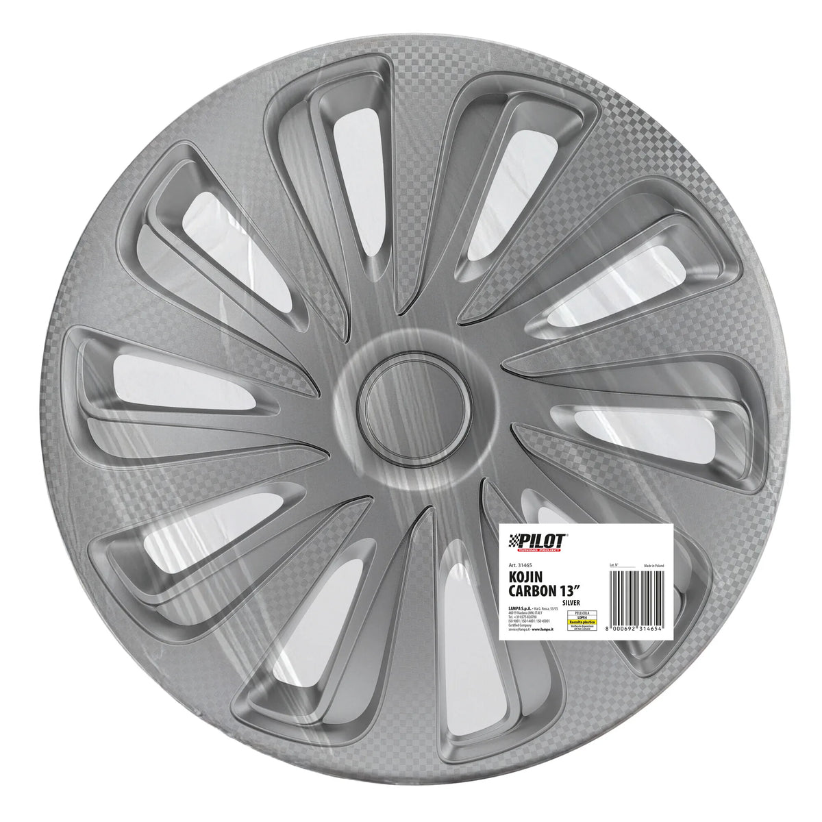 La confezione di Kojin Carbon Silver, copricerchio - Ø