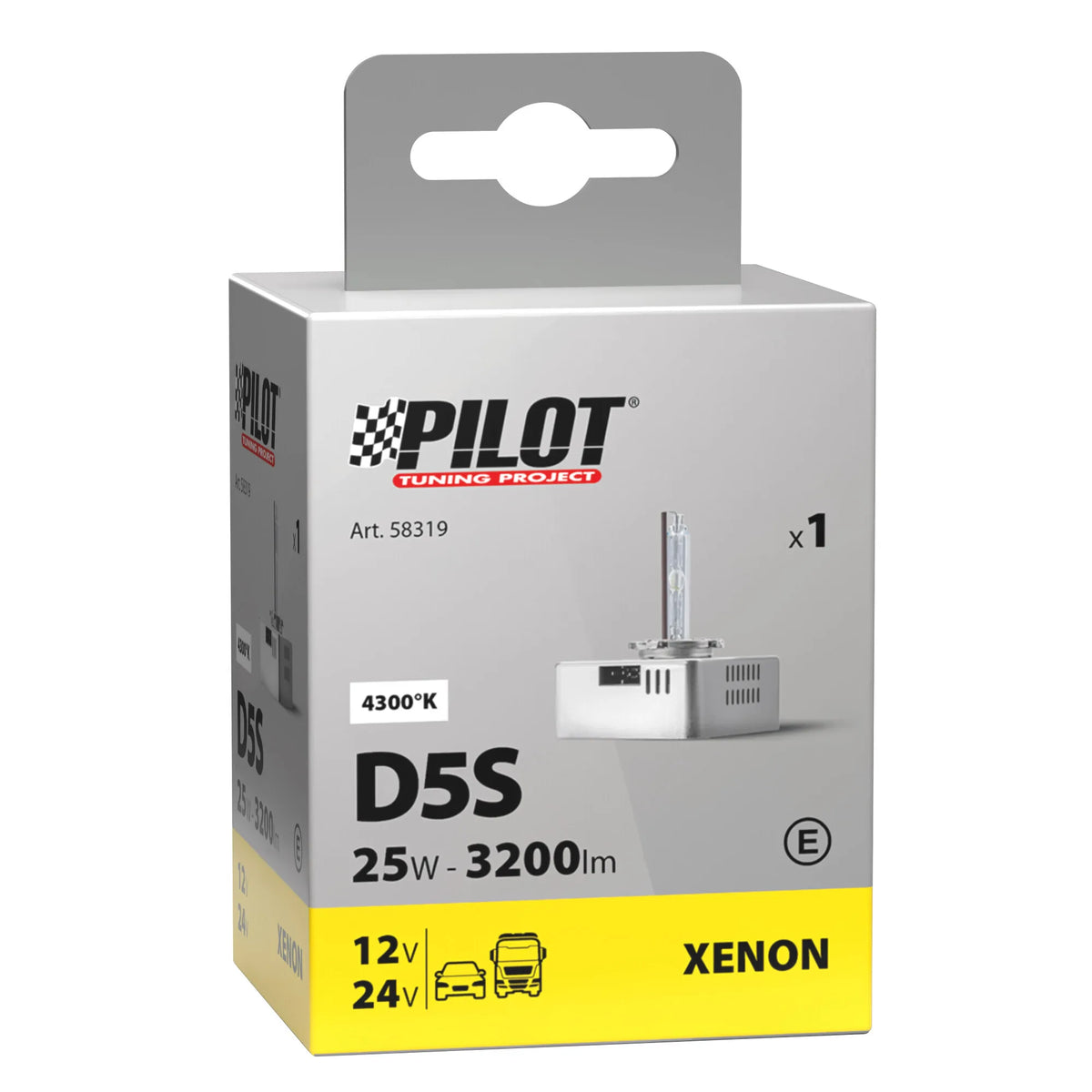 La confezione di Lampada HID Xenon 4.300°K - D5S - 25W - PK32d-7 - 1 pz