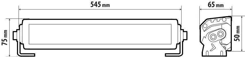 Disegno tecnico quotato di Led-Line Holland Style, barra a Led 2 funzioni - 12/24V, con le misure
