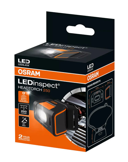 La confezione di LEDinspect HEADTORCH250, torcia frontale LED