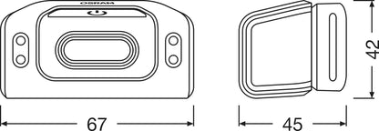 Disegno tecnico quotato di LEDinspect HEADTORCH250, torcia frontale LED, con le misure