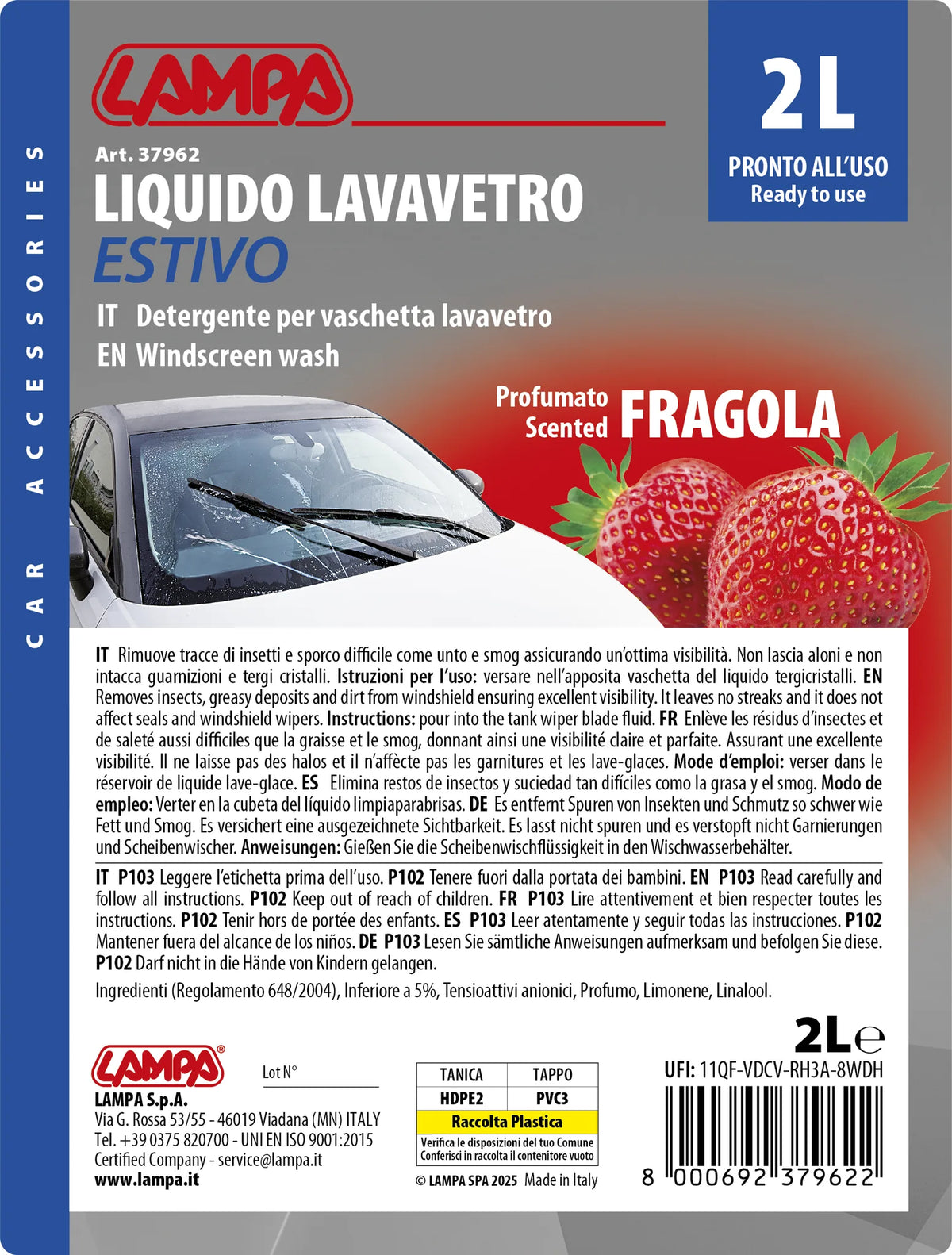 La confezione di Liquido lavavetro estivo profumato, pronto all'uso, vista 4