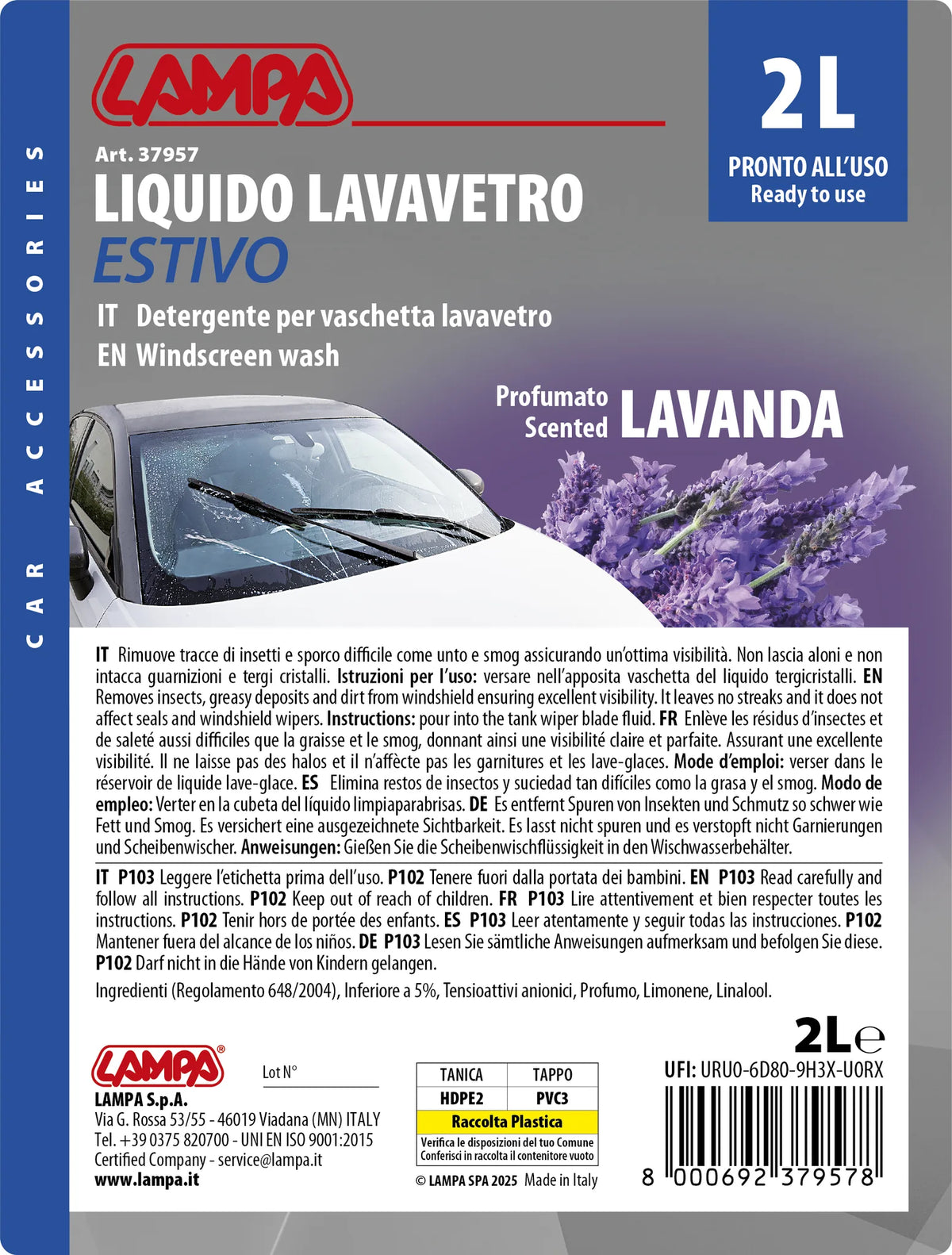 La confezione di Liquido lavavetro estivo profumato, pronto all'uso, vista 4
