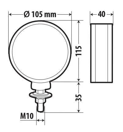 Disegno tecnico quotato di Loki-Led, luce decorativa, doppia funzione - 14 Led, con le misure