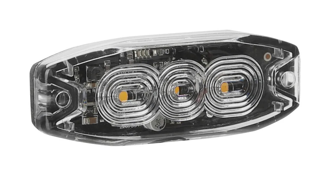 Luce di segnalazione multifunzione a 3 Led, 9/32V - 80x29 mm — per veicoli industriali, mezzi agricoli, di emergenza, di…