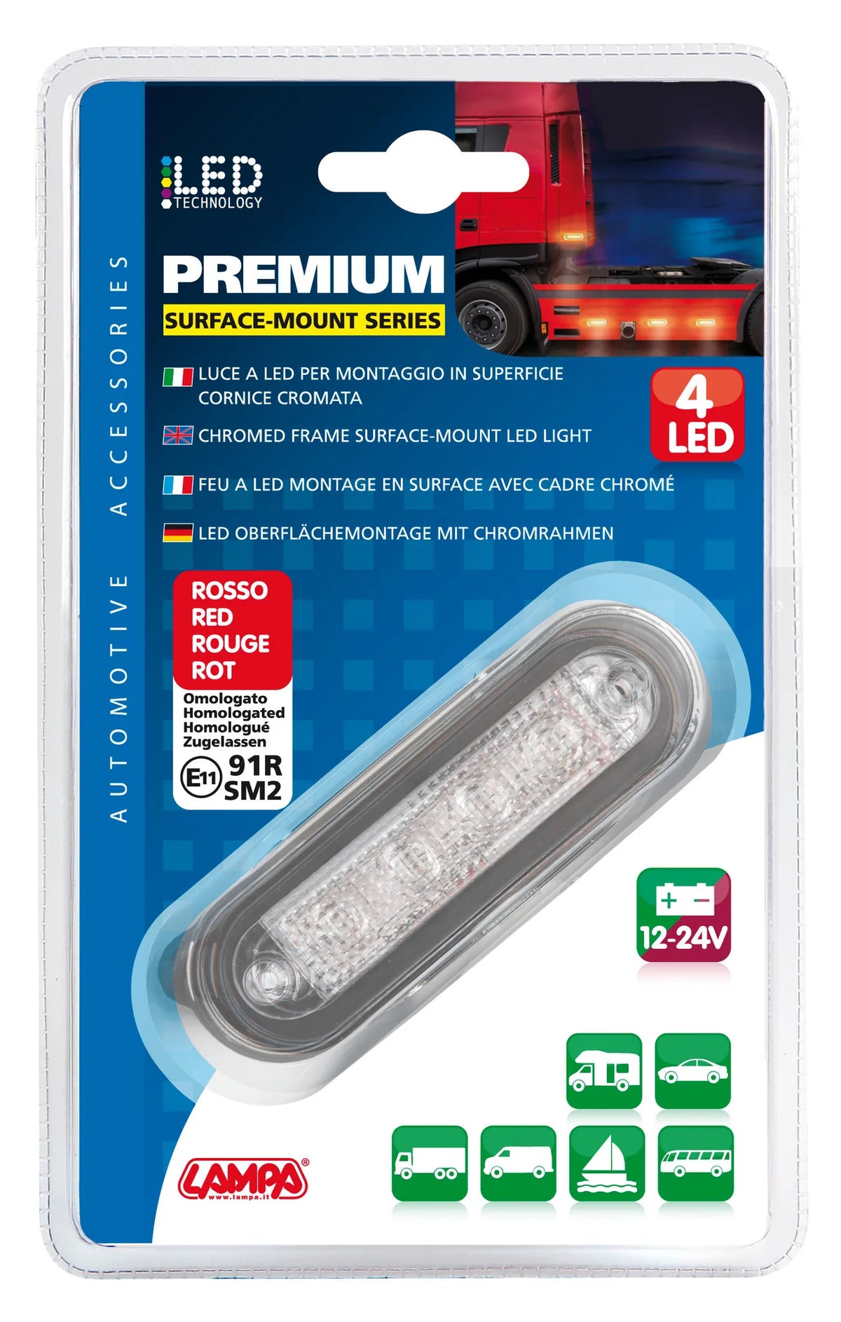 La confezione di Luce ingombro - 4 Led