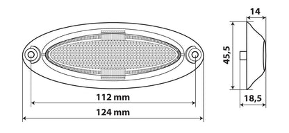 Disegno tecnico quotato di Luce ingombro - 4 Led - 12/24V, con le misure