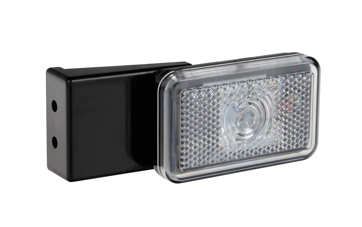 Luce ingombro con catarifrangente e staffa - 1 Led su fondo bianco