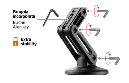 Mag Pro Fold, porta telefono magnetico con braccio su fondo bianco