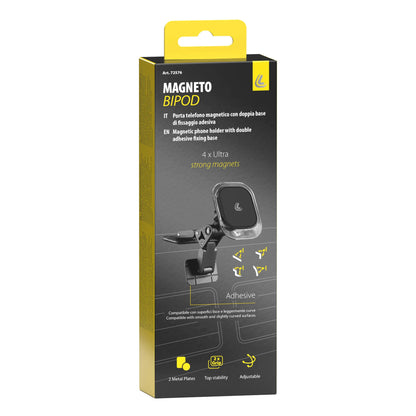 La confezione di Magneto Bipod, porta telefono magnetico con doppia base