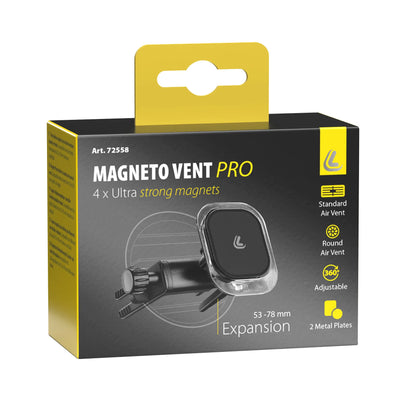 La confezione di Magneto Vent Pro, porta telefono magnetico per bocchette