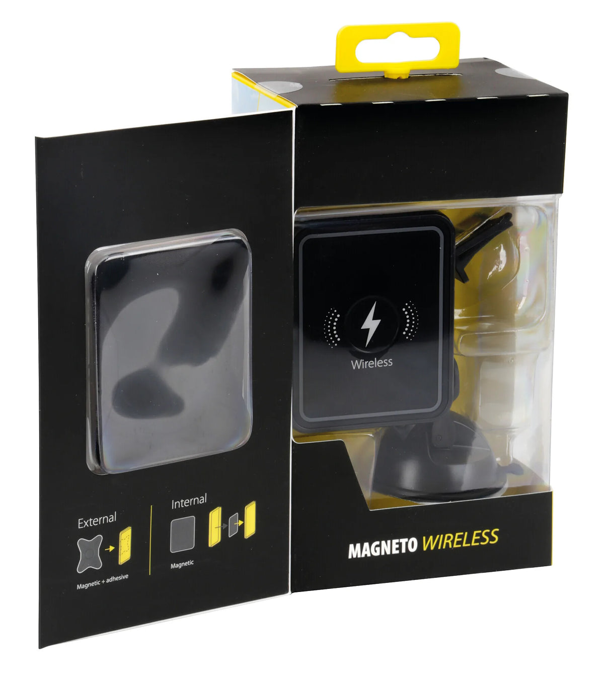 La confezione di Magneto Wireless, porta telefono magnetico con carica