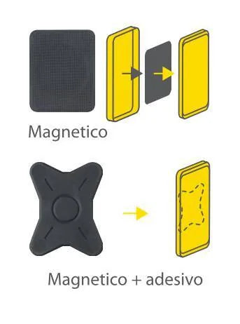 Disegno tecnico quotato di Magneto Wireless, porta telefono magnetico con carica, con le misure