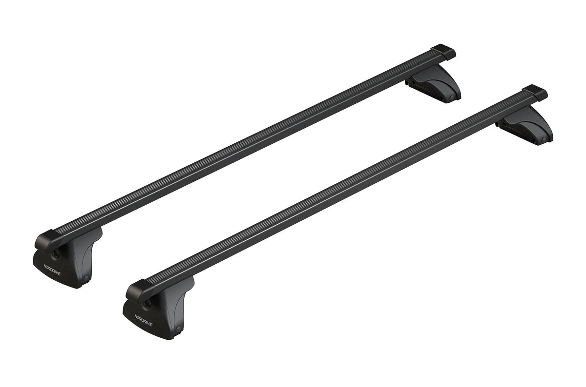 Max-Load, set barre portatutto Quadra premontate con kit su fondo bianco, vista 3