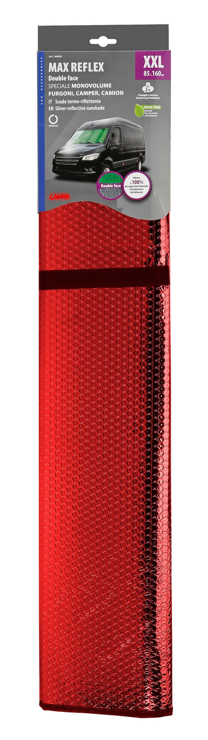 La confezione di Max Reflex XXL, scudo termo-riflettente bicolore doubleface