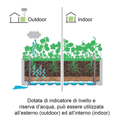 Fioriera natural deluxe moka rettangolare con spalliera - cm.100x43x142h - lt.90