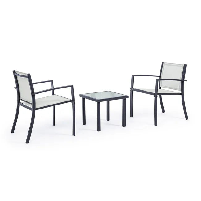 Salottino 2 posti in acciaio resistente - Havana - Design moderno per esterni